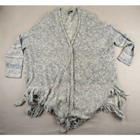Nic & Zoe Women XL Designer Fringe Hi Lo Open Front  Knit Cardigan Sweater Beige - Picture 6 of 11